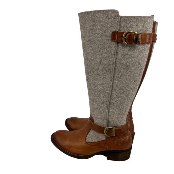 Born Womens Oswego Tall Boots Size 6 Wool Leather Riding Equestrian Grey Brown - Picture 1 of 10